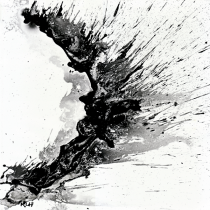 abstract black and white painting Roblox decal