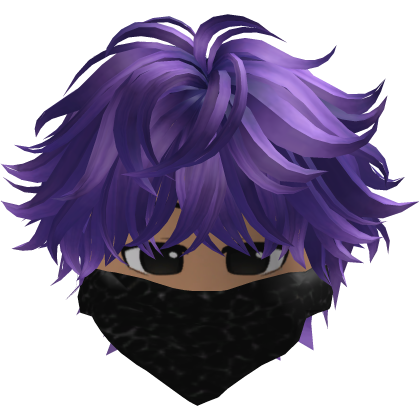 Anime Cute Hair with Y2K Mask (Purple)