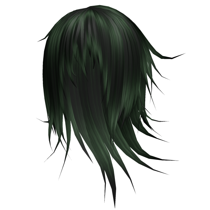 Dark Green Windy Long Model Hair 74. 