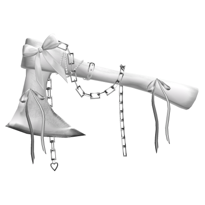 Goth Ribbon Chained Axe In White R