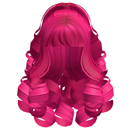 Fluffy Curly Pearl Ponytail Hot Pink
