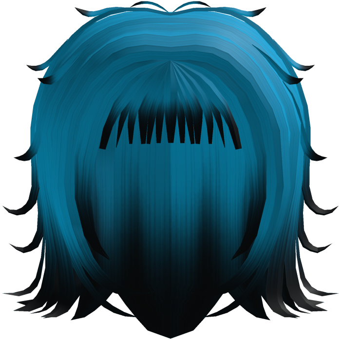  Punk Messy Hair Cyan and Black
