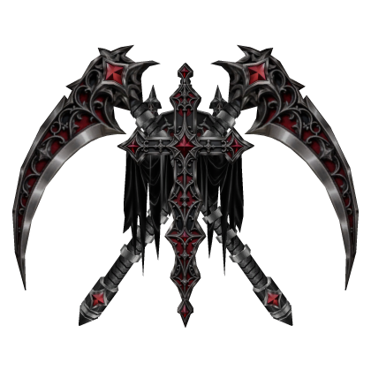 Gothic Twin Scythes and Crimson Cross
