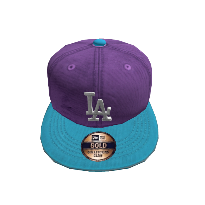 Purple Blue Retro LA Streetwear Y2K Fitted Cap