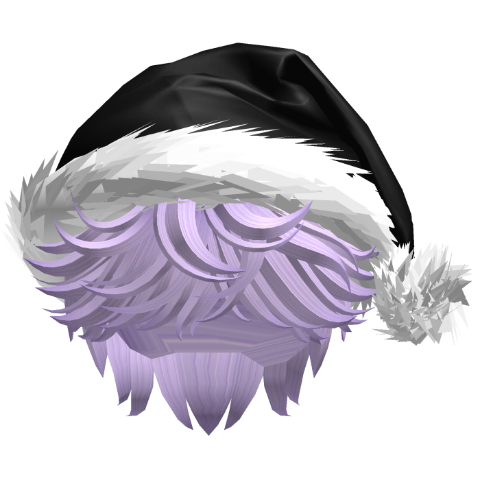 Messy Fluffy Violet Hair a Santa Hat Y2k