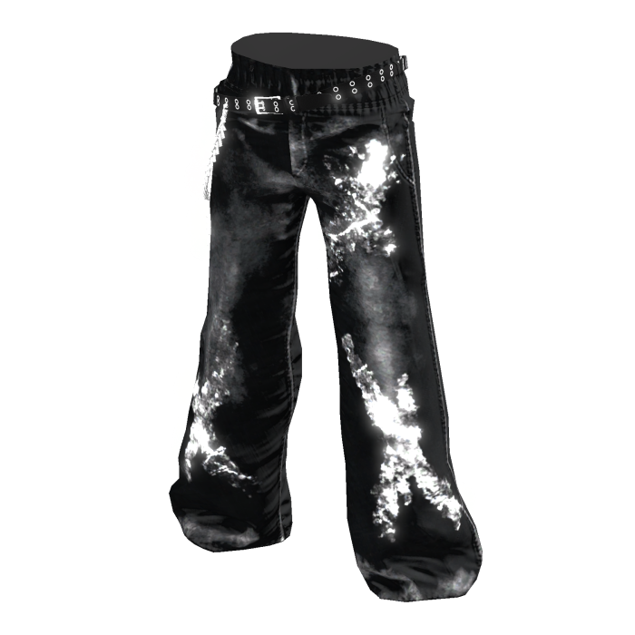 Black y2k Baggy Washed Jeans/White Glow[2AM]