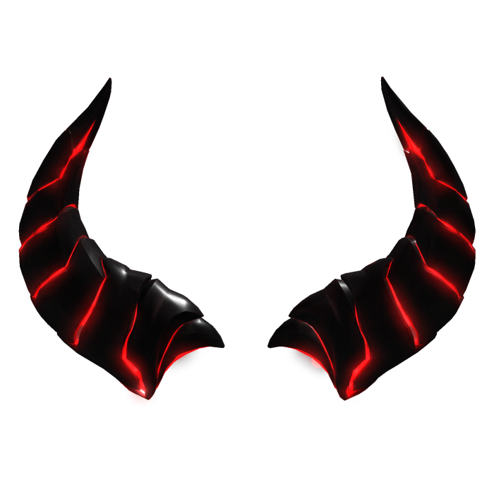 glowing black & red fiend lava kaiju monster horns