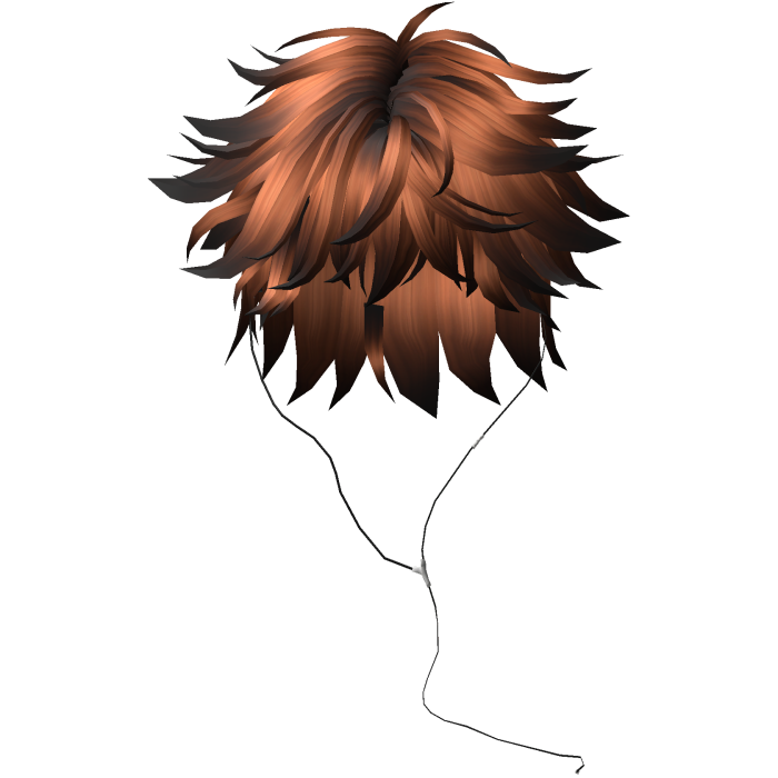 Y2K emo boy with headphones, orange black hair