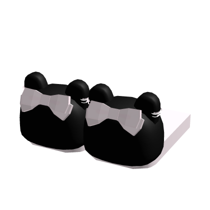 ♡ cute black bunny slippers with pink bow