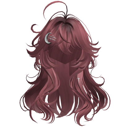 Cute Anime Girl Hair w/ Moon Clips (Dark Pink)