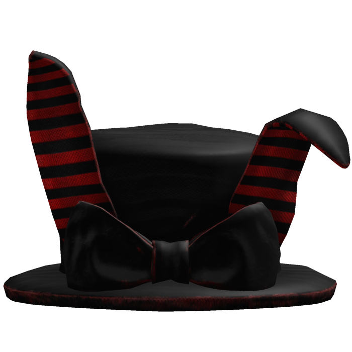 Red Striped Bunny Ears Gothic Top Hat