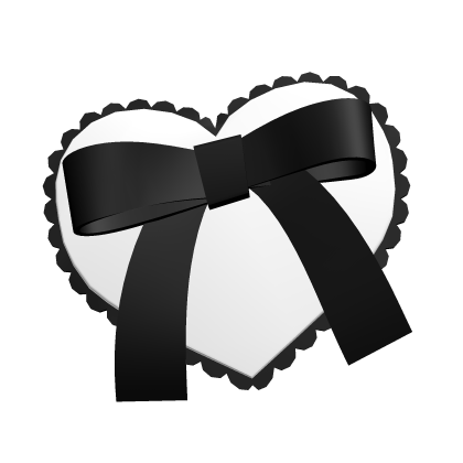 Kawaii ribbon black white hair clips ♡ Roblox item