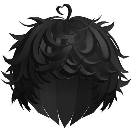 Black Cute Swirly Curly Kawaii Messy Hair Roblox item