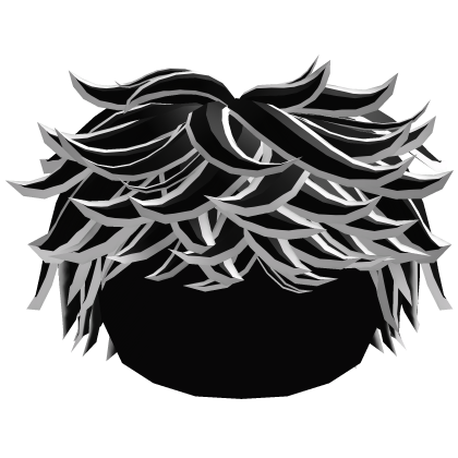 Black and White outlined Hair Roblox item