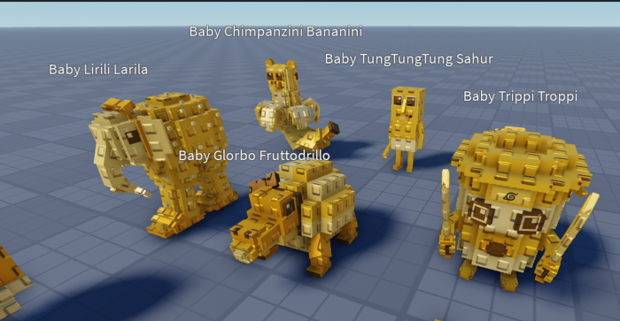 Baby Brainrots Collection Gold Edition (Rigged) preview 3