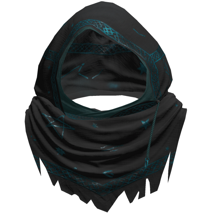Black Sorcerer Distressed Rune Hood