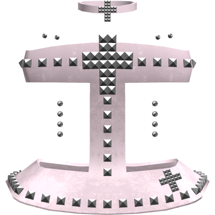 Pink cute emo cutout dress w/ studded cross