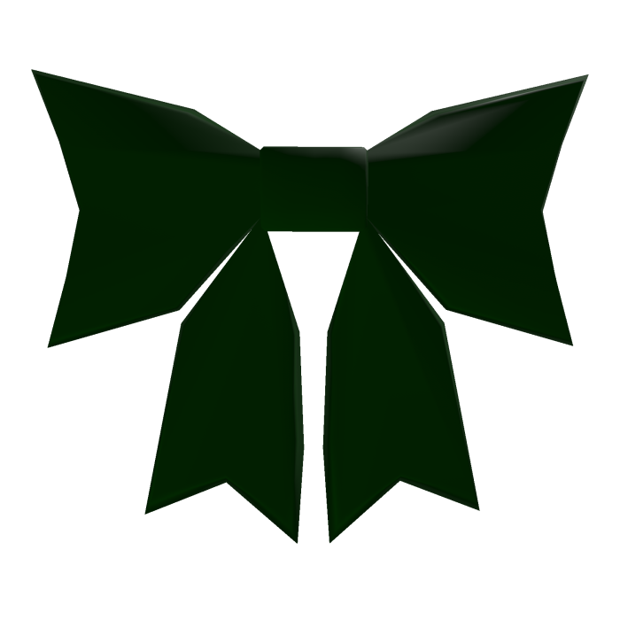 low poly hunter green bow