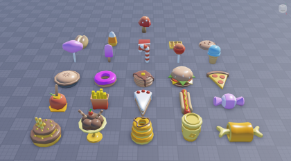 Snacks (x20) - Low Poly preview 2