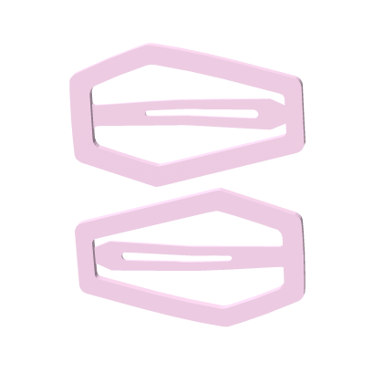 cute emo double hairclips in pink (pink)