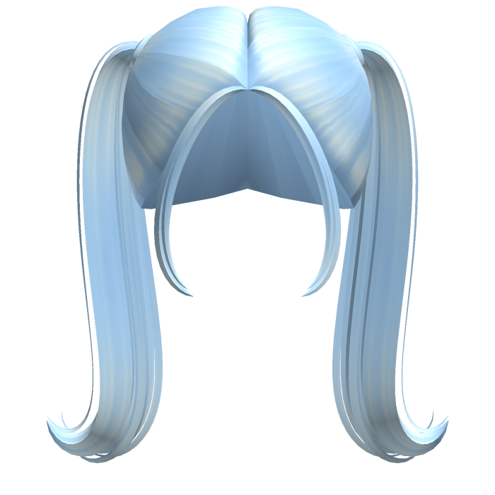-',ৎ High Flowy Doll Pigtails in Soft Blue