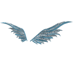 Kawaii Blue Ghosts Crow Wings