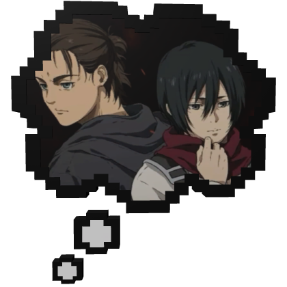 Eren Yeager and Mikasa AOT | Thinking Bubble  Roblox item