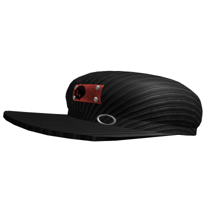 black newsboy hat with patch Roblox item