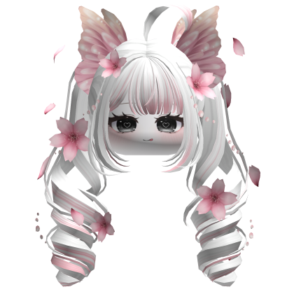Mystical Sakura Petal Pigtails (White)