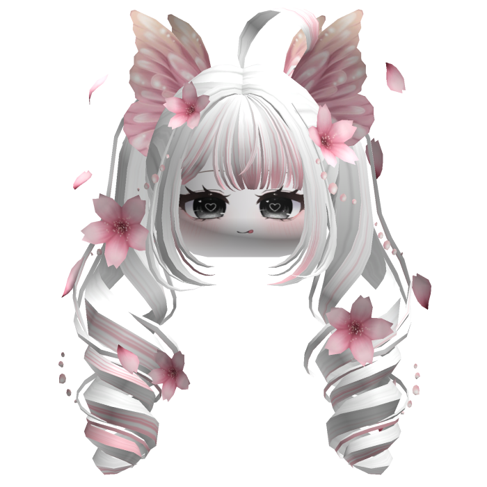 Mystical Sakura Petal Pigtails (White)