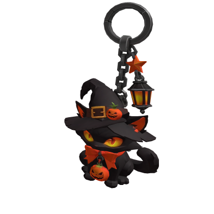 Witch cat keychain.