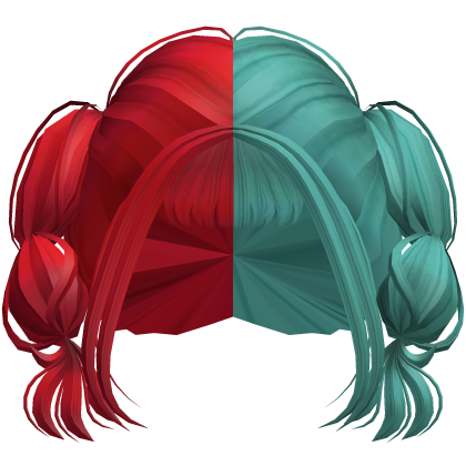 Kawaii Bubbly Braids Red & Cyan Hair thumbnail