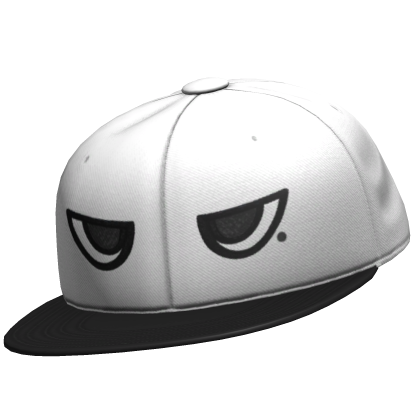 Tilted Angry Eyes Cap Black & White