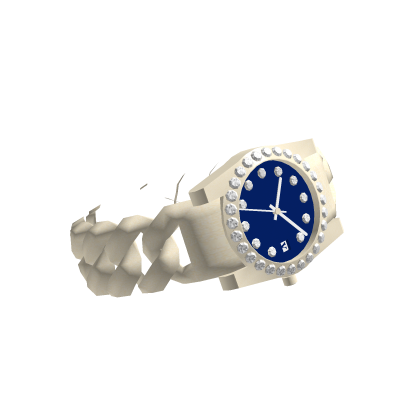 Silver Cuban Watch ( Blue Dial ) thumbnail