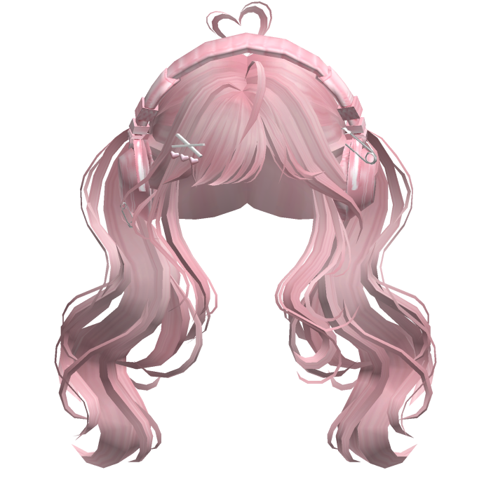 Cute Wavy Pigtails w/Headphonnes (Pink)