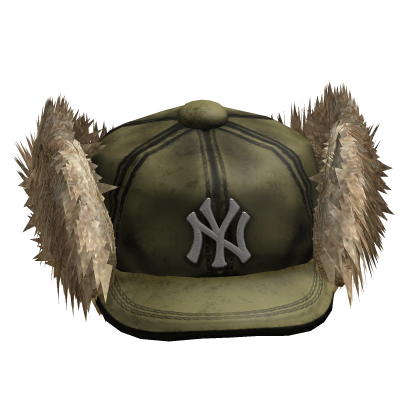2000s Vintage Green Trapper Cap w/ Fur Roblox item