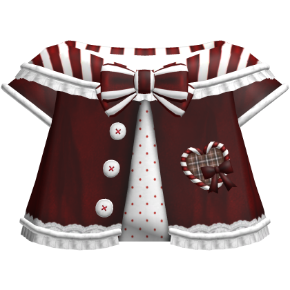 Cute Christmas Candycane Winter Coat in Red