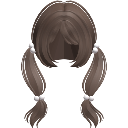 adorable brown coquette pigtails Roblox item