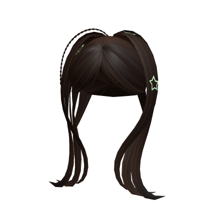 BROWN Y2K ROCKSTAR HAIR W/ BANGS AND CLIPS Roblox item