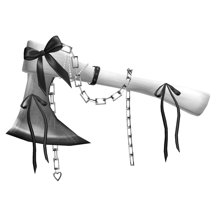 Goth Ribbon Chained Axe In White R