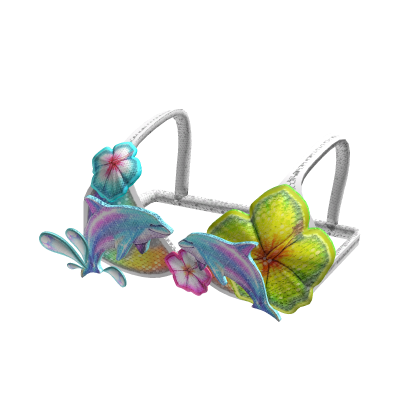 White Midnight Sun Summer Y2K Dolphin Top