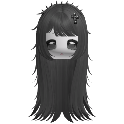 Vkei Moe Grey Messy Hair /w Spiky Headband Roblox item