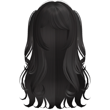 adorable wispy curly pigtails hair in dark brown