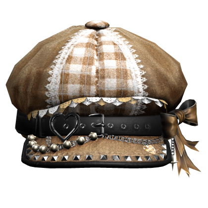 Fashionable Brown Plaid Beret Hat