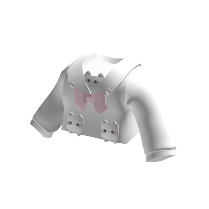 Cute Kitty Sailor Sweater in White thumbnail