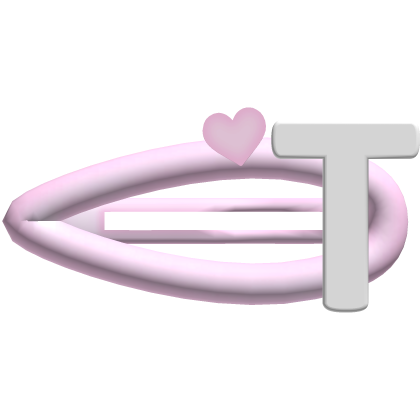 ♡ pink t initial hair clip Roblox item