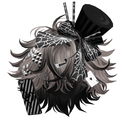 Messy Emo Magician Boy Hair (Ash&Black) Roblox item