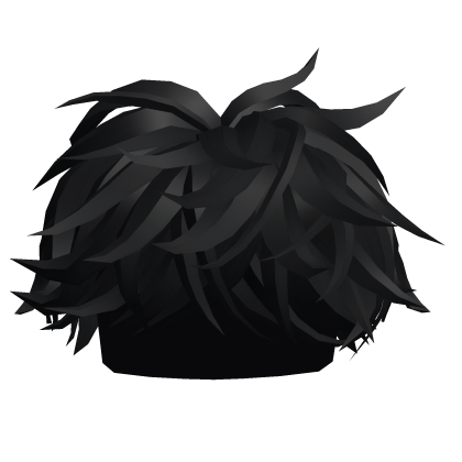 Black Fluffy Middle Swept Hair Roblox item