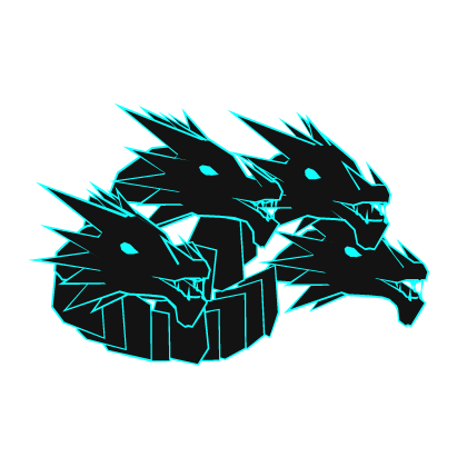 Light Blue Cartoony Dragon Heads