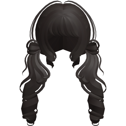 ╰♡ cutecore dolly moe curly pigtails dark brown Roblox item